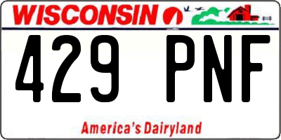 WI license plate 429PNF