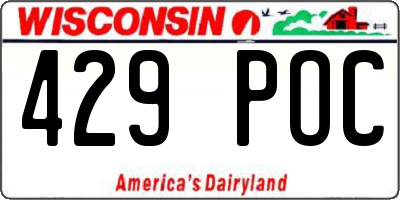 WI license plate 429POC