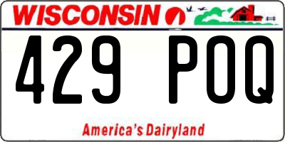 WI license plate 429POQ