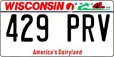 WI license plate 429PRV