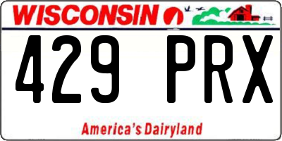 WI license plate 429PRX