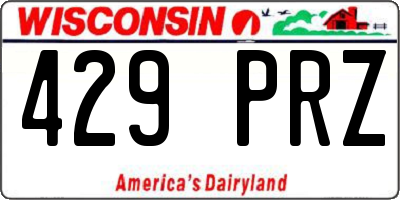 WI license plate 429PRZ
