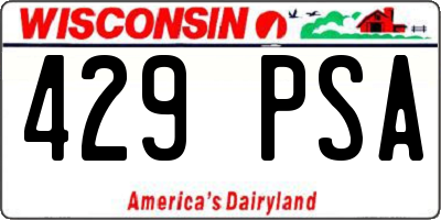 WI license plate 429PSA