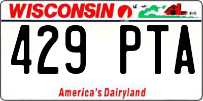 WI license plate 429PTA