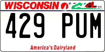 WI license plate 429PUM