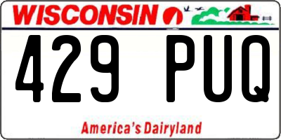 WI license plate 429PUQ