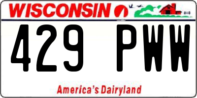 WI license plate 429PWW