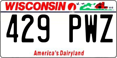 WI license plate 429PWZ