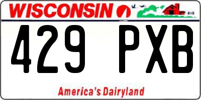 WI license plate 429PXB