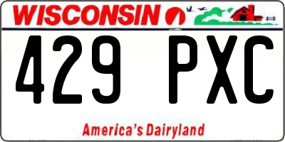 WI license plate 429PXC