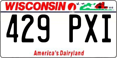 WI license plate 429PXI