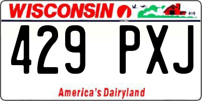 WI license plate 429PXJ