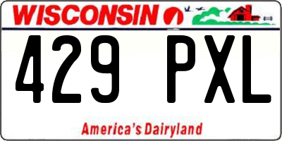 WI license plate 429PXL