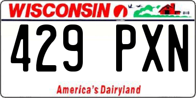 WI license plate 429PXN