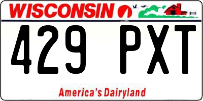 WI license plate 429PXT