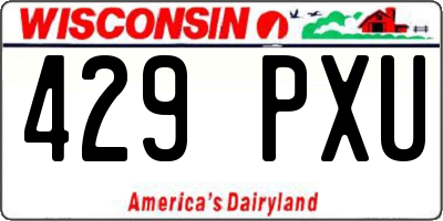 WI license plate 429PXU