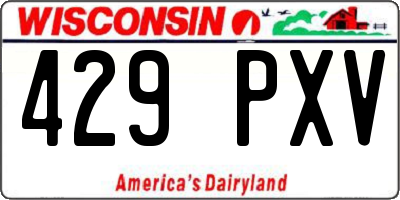 WI license plate 429PXV