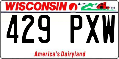WI license plate 429PXW