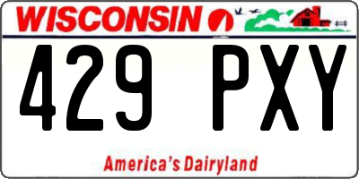 WI license plate 429PXY