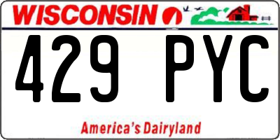 WI license plate 429PYC