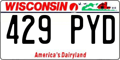 WI license plate 429PYD