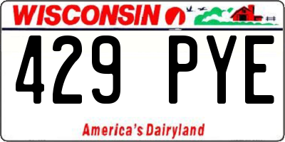 WI license plate 429PYE
