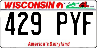 WI license plate 429PYF