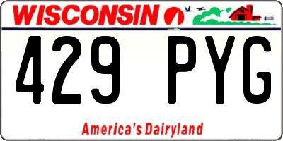 WI license plate 429PYG