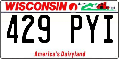 WI license plate 429PYI