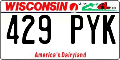WI license plate 429PYK