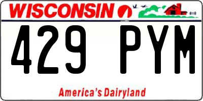 WI license plate 429PYM