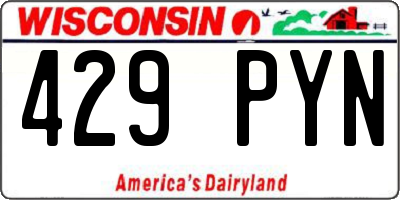 WI license plate 429PYN