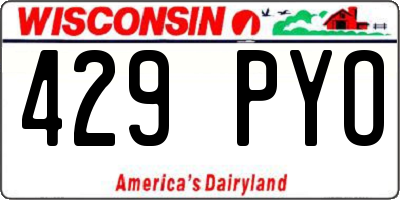 WI license plate 429PYO