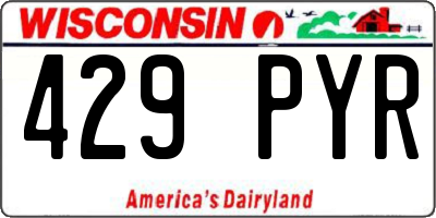 WI license plate 429PYR