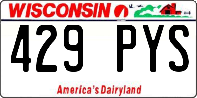 WI license plate 429PYS