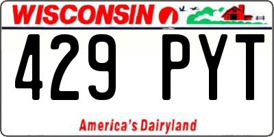 WI license plate 429PYT
