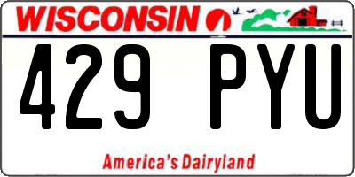WI license plate 429PYU