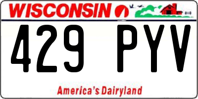 WI license plate 429PYV