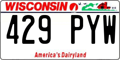 WI license plate 429PYW