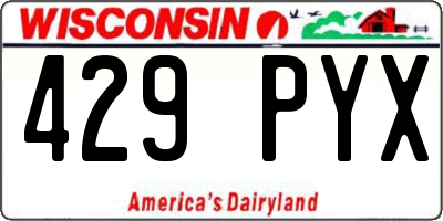 WI license plate 429PYX