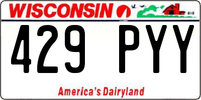 WI license plate 429PYY