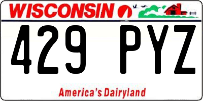 WI license plate 429PYZ