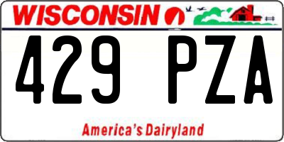 WI license plate 429PZA
