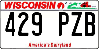 WI license plate 429PZB