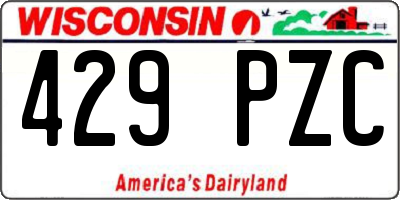 WI license plate 429PZC