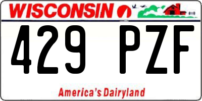 WI license plate 429PZF