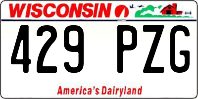 WI license plate 429PZG