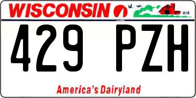 WI license plate 429PZH