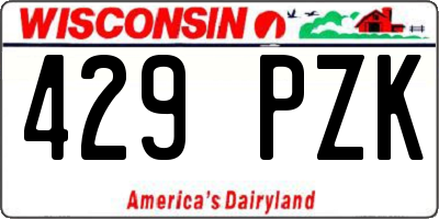 WI license plate 429PZK