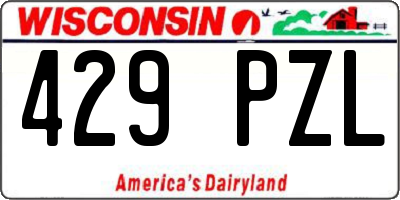 WI license plate 429PZL